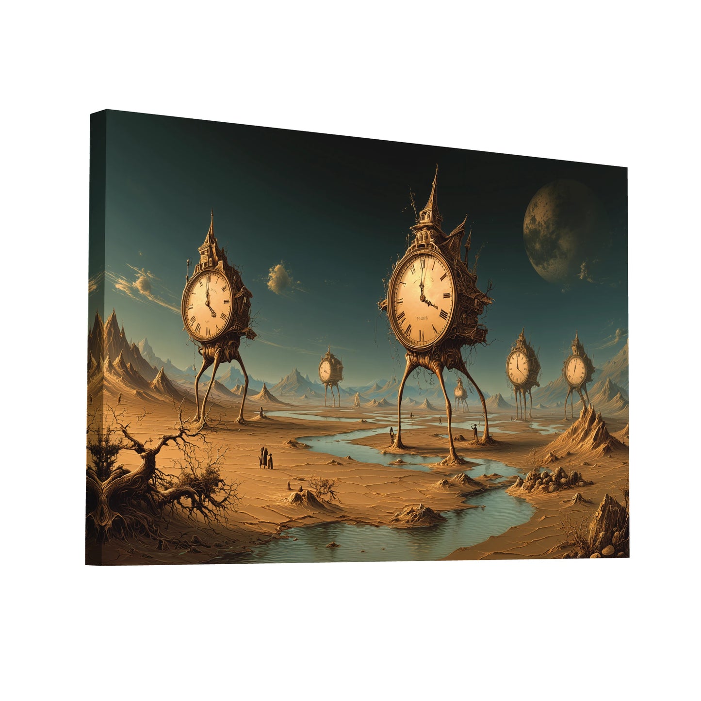 Product Hero 3D WebP Tableau paysage surréaliste - La Vallée du Temps - Art Virtuoso