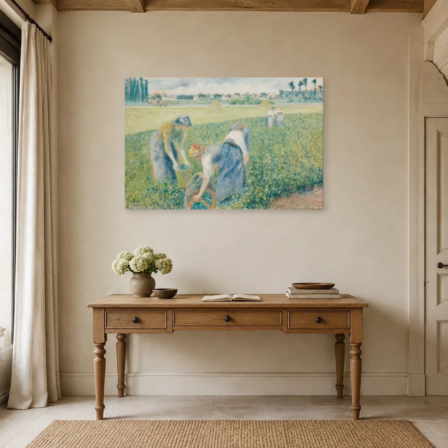 Tableau Paysannes travaillant dans les champs, Pontoise – Camille Pissarro dans un bureau - Art Virtuoso