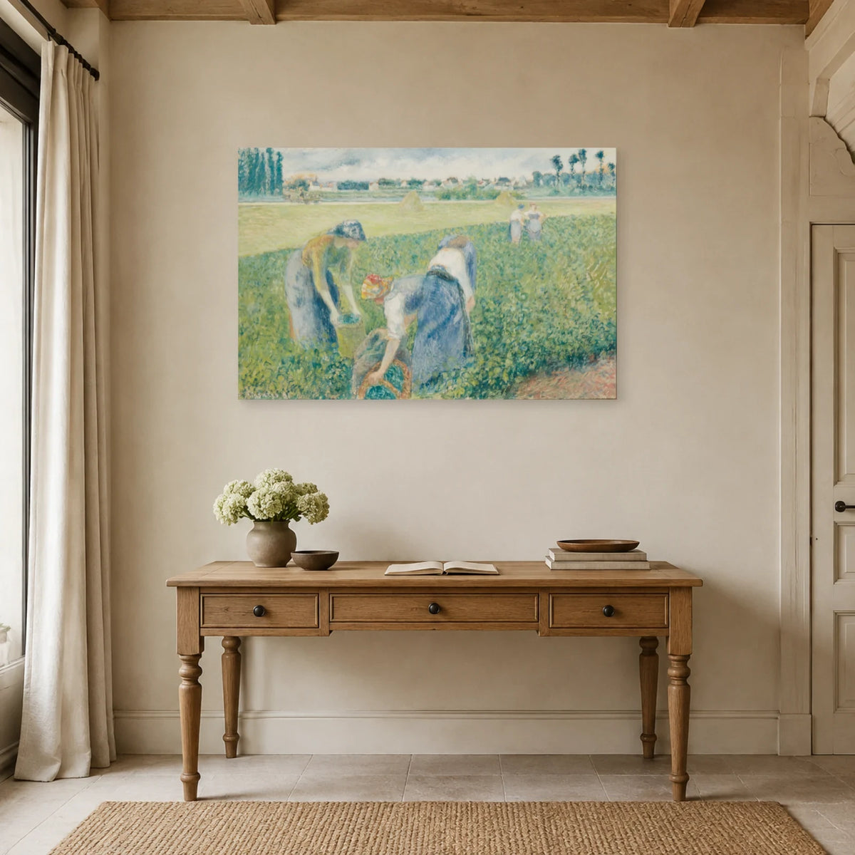 Tableau Paysannes travaillant dans les champs, Pontoise – Camille Pissarro dans un bureau - Art Virtuoso