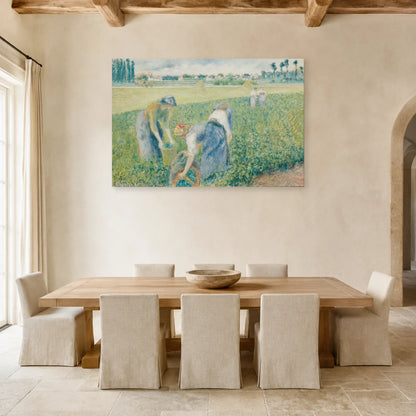 Tableau Paysannes travaillant dans les champs, Pontoise – Camille Pissarro dans une salle à manger - Art Virtuoso