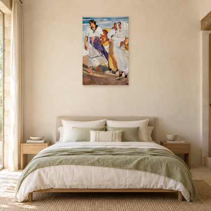 Tableau Pêcheuses valenciennes de Joaquín Sorolla dans une chambre - Art Virtuoso