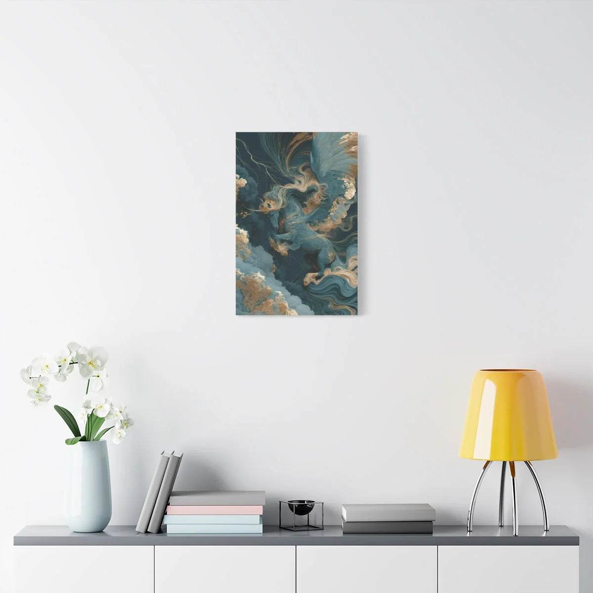 Tableau cheval ailé dans une entrée d'apparat