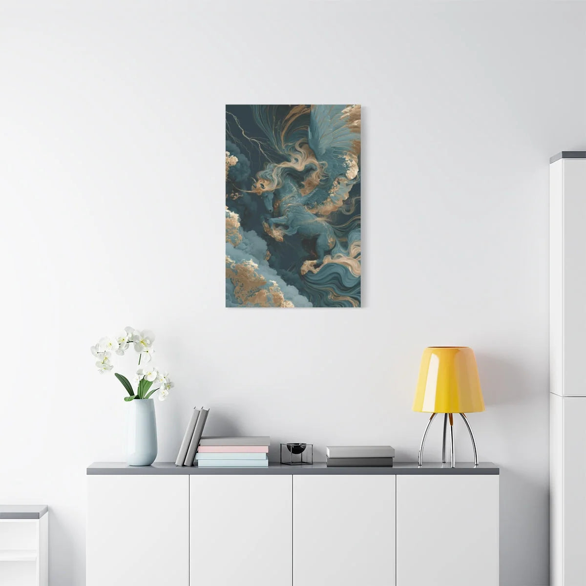 Finition mate sur châssis bois - toile Pégase