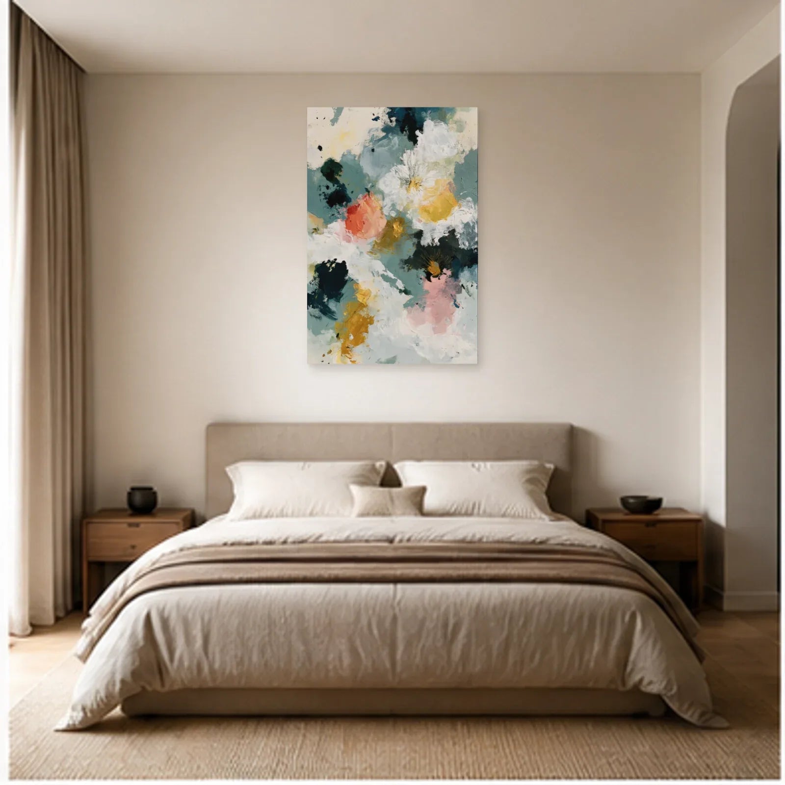 Tableau Peinture Abstraite Moderne et Contemporaine - Nuage Floral dans une chambre - Art Virtuoso