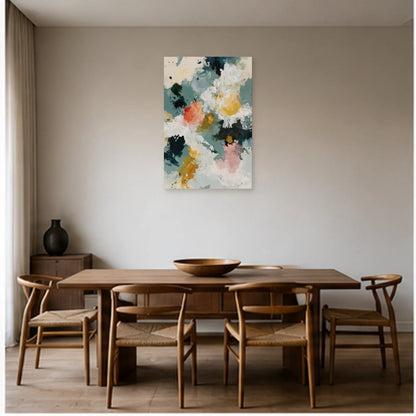 Tableau Peinture Abstraite Moderne et Contemporaine - Nuage Floral dans une salle à manger - Art Virtuoso