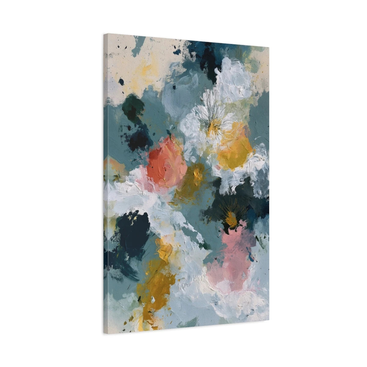 Tableau Peinture Abstraite Moderne et Contemporaine - Nuage Floral - toile 3D avec bords imprimés - Art Virtuoso