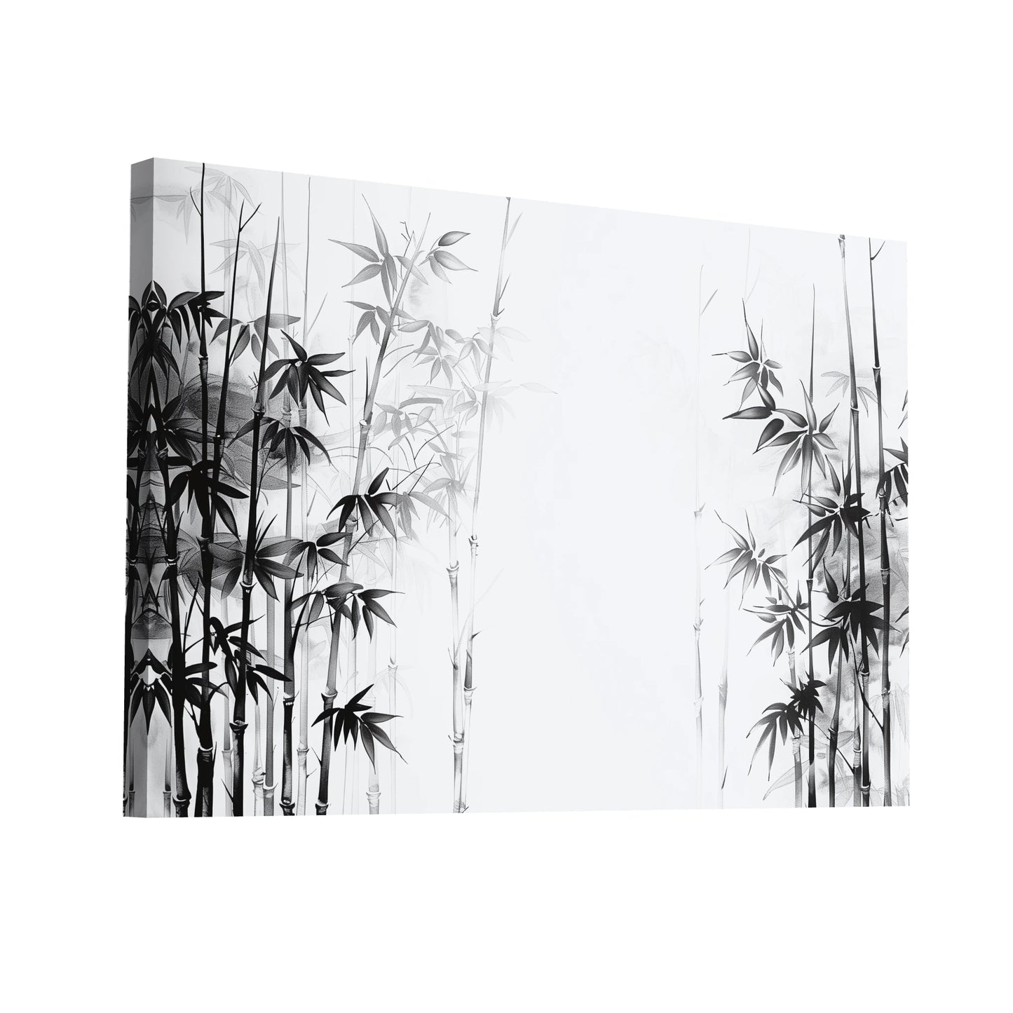 Product Hero 3D WebP Tableau Peinture Blanc et Bambou - Art Virtuoso