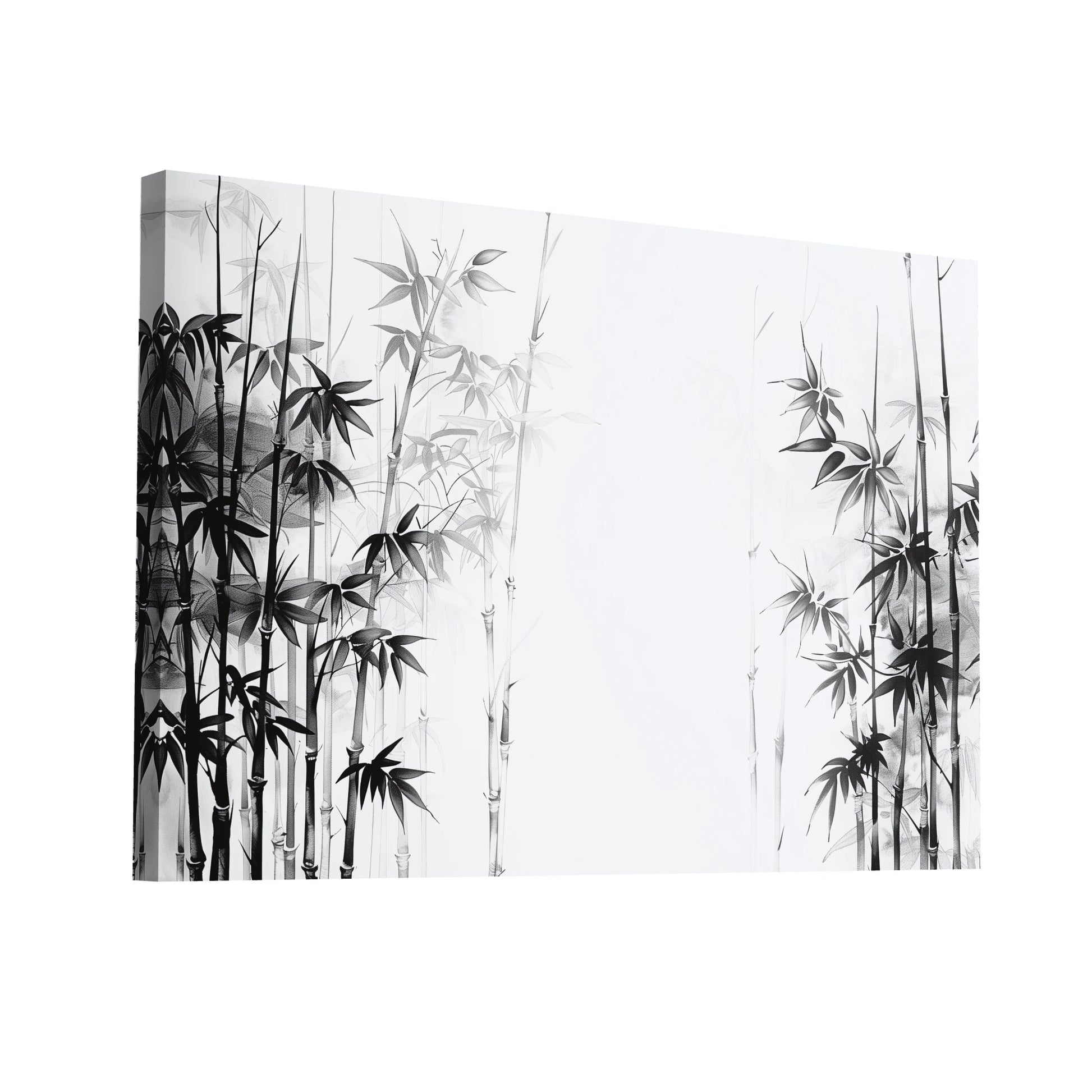 Product Hero 3D WebP Tableau Peinture Blanc et Bambou - Art Virtuoso