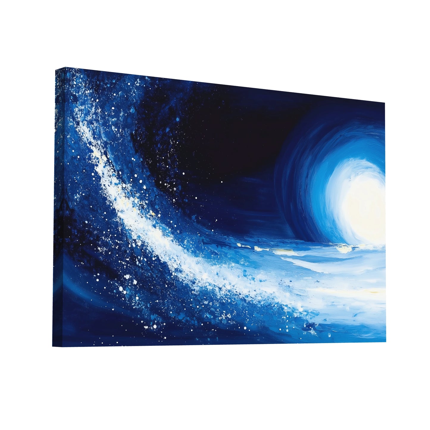Product Hero 3D WebP Tableau Peinture Bleu - Vague Cosmique - Art Virtuoso