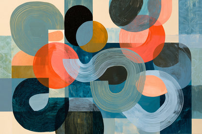 Tableau Peinture Moderne pour Salon - Courbes Minérales - format M - Art Virtuoso