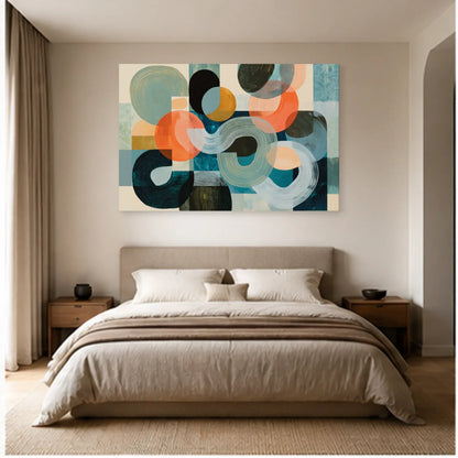 Tableau Peinture Moderne pour Salon - Courbes Minérales dans une chambre - Art Virtuoso