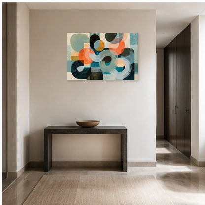 Tableau Peinture Moderne pour Salon - Courbes Minérales dans une entrée ou un couloir - Art Virtuoso