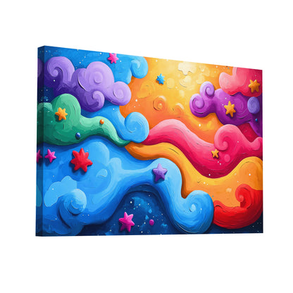 Product Hero 3D WebP Tableau Peinture pour Petite Fille - Voyage Coloré dans les Cieux - Art Virtuoso