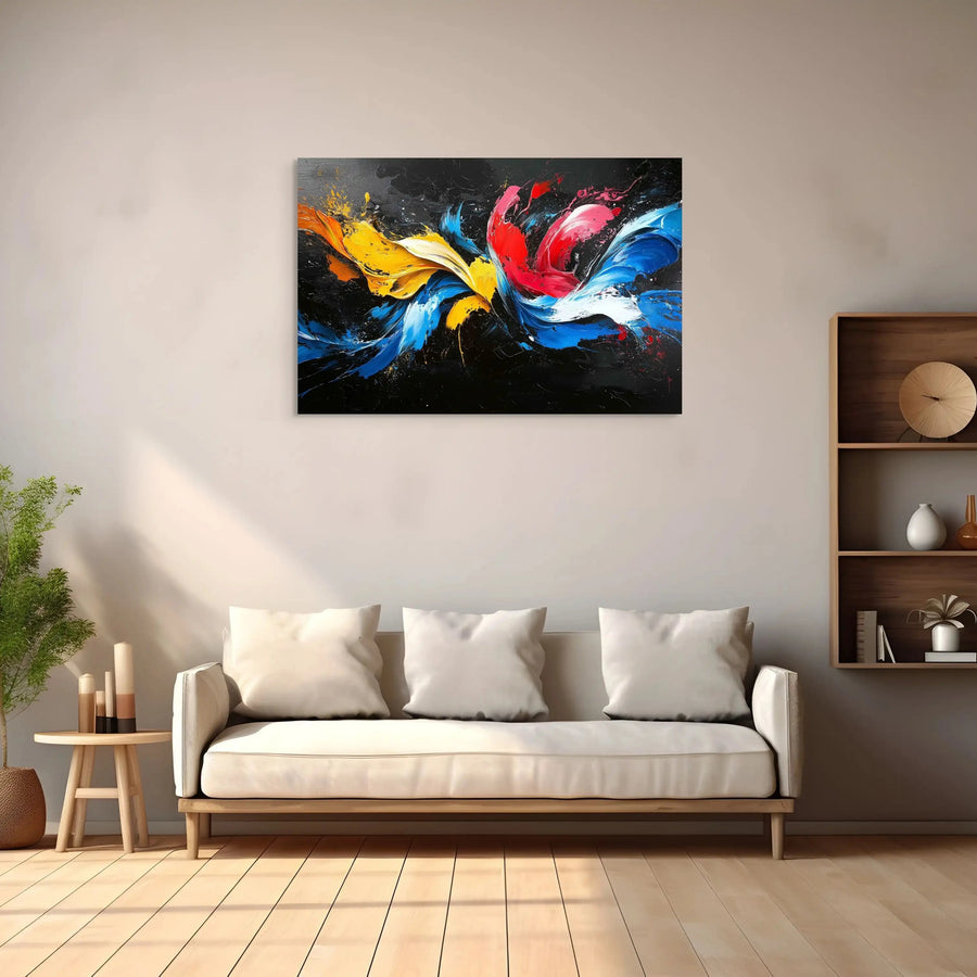 Tableau Coloré Sur Fond Noir