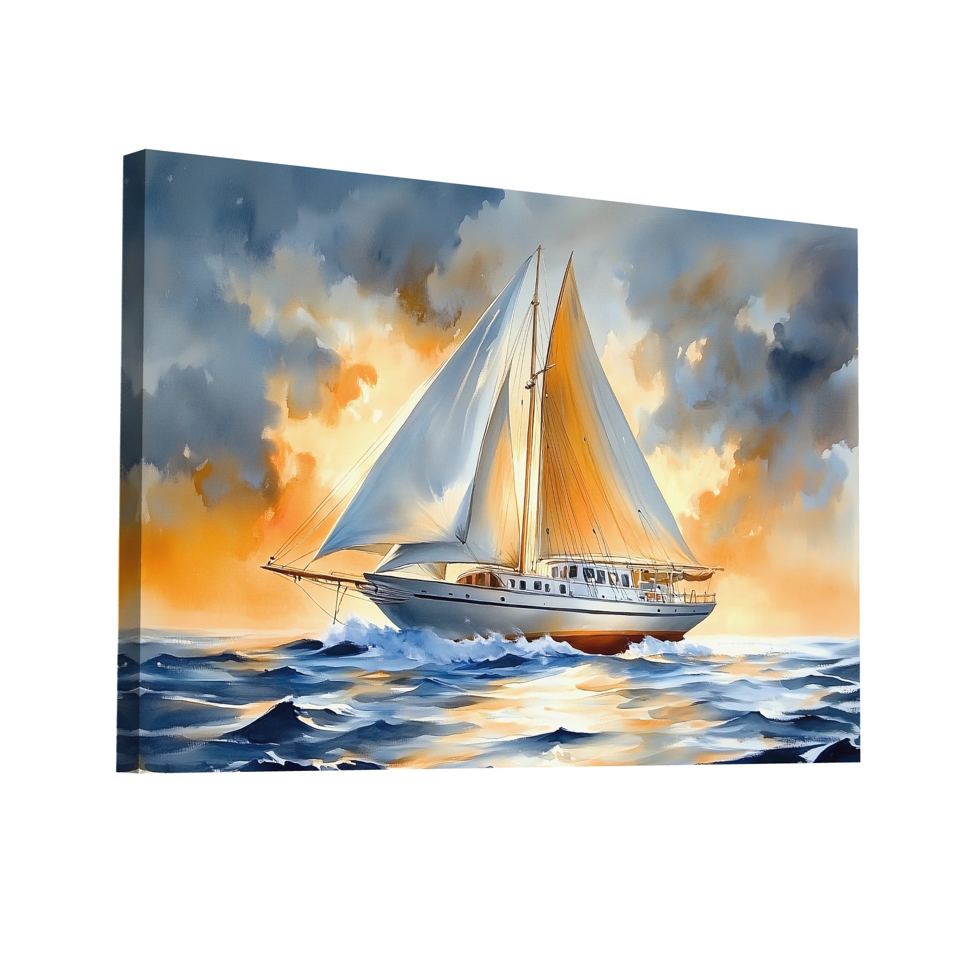 Product Hero 3D WebP Tableau Peinture Voilier Moderne - Art Virtuoso