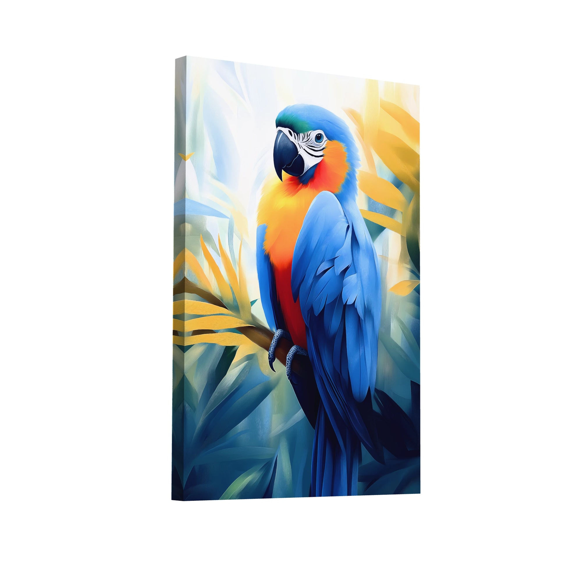 Product Hero 3D WebP Tableau Perroquet Bleu Tropical - Art Virtuoso