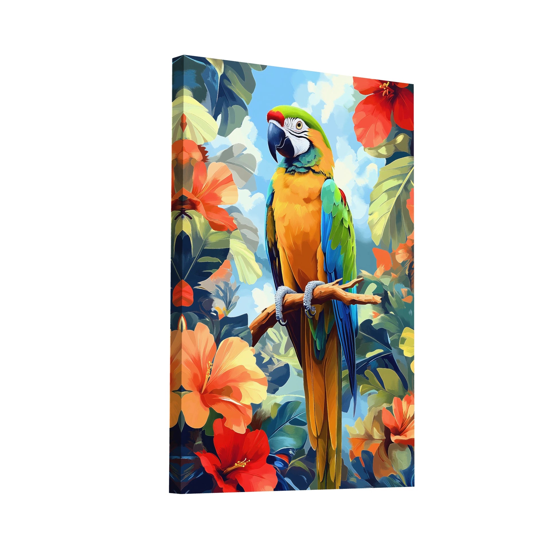 Product Hero 3D WebP Tableau Perroquet Coloré - Art Virtuoso