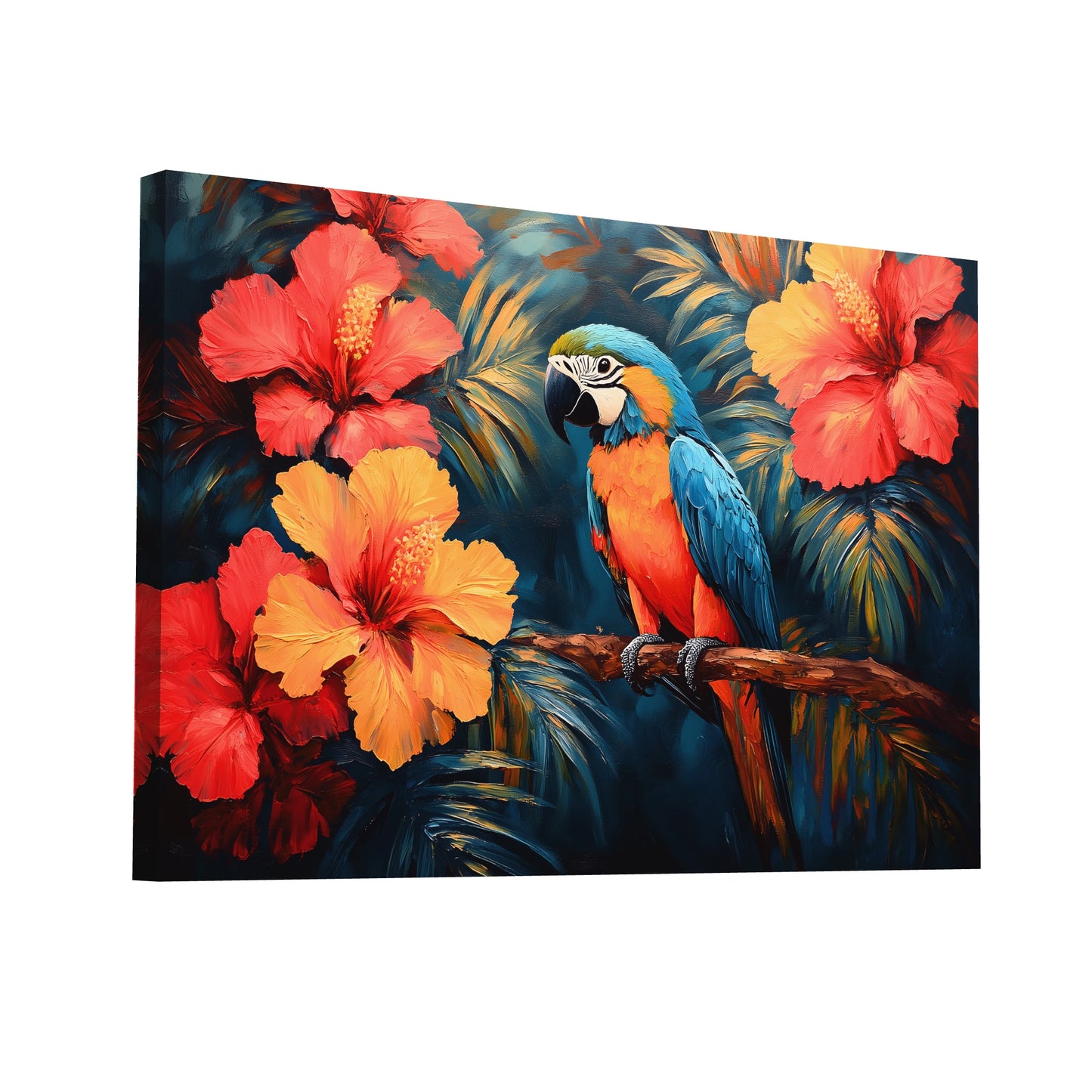Product Hero 3D WebP Tableau Perroquet - Jungle Naturelle - Art Virtuoso