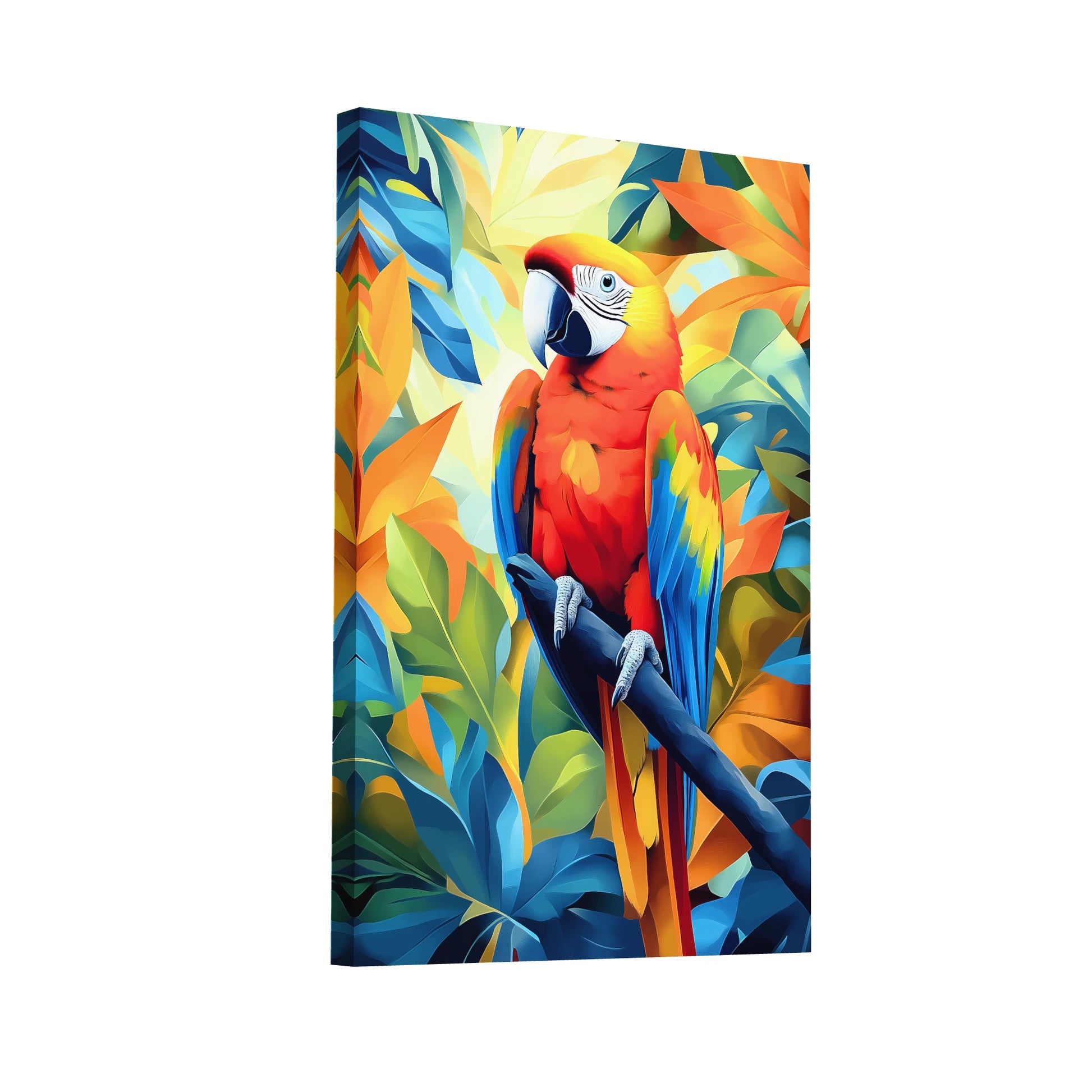 Product Hero 3D WebP Tableau Perroquet Multicolore - Art Virtuoso