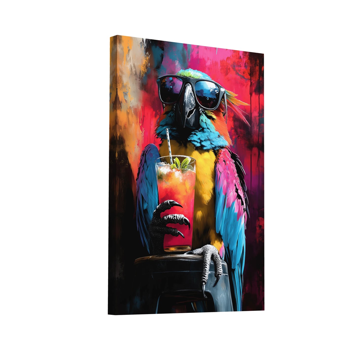 Product Hero 3D WebP Tableau Perroquet - Pop Art - Art Virtuoso