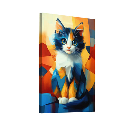 Product Hero 3D WebP Tableau Petit Chat - Mosaïque Solaire - Art Virtuoso