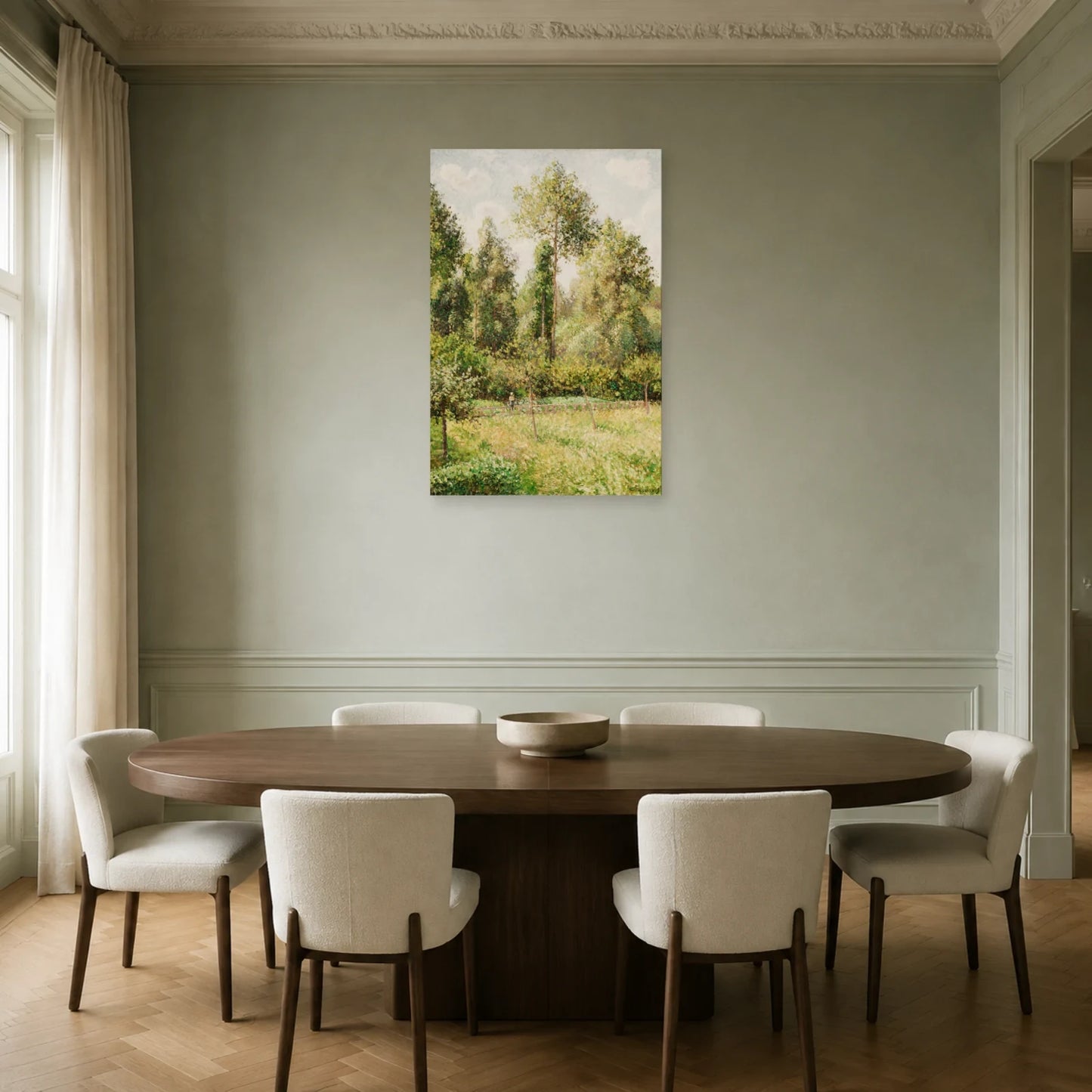 Tableau Peupliers à Éragny – Camille Pissarro dans une salle à manger - Art Virtuoso
