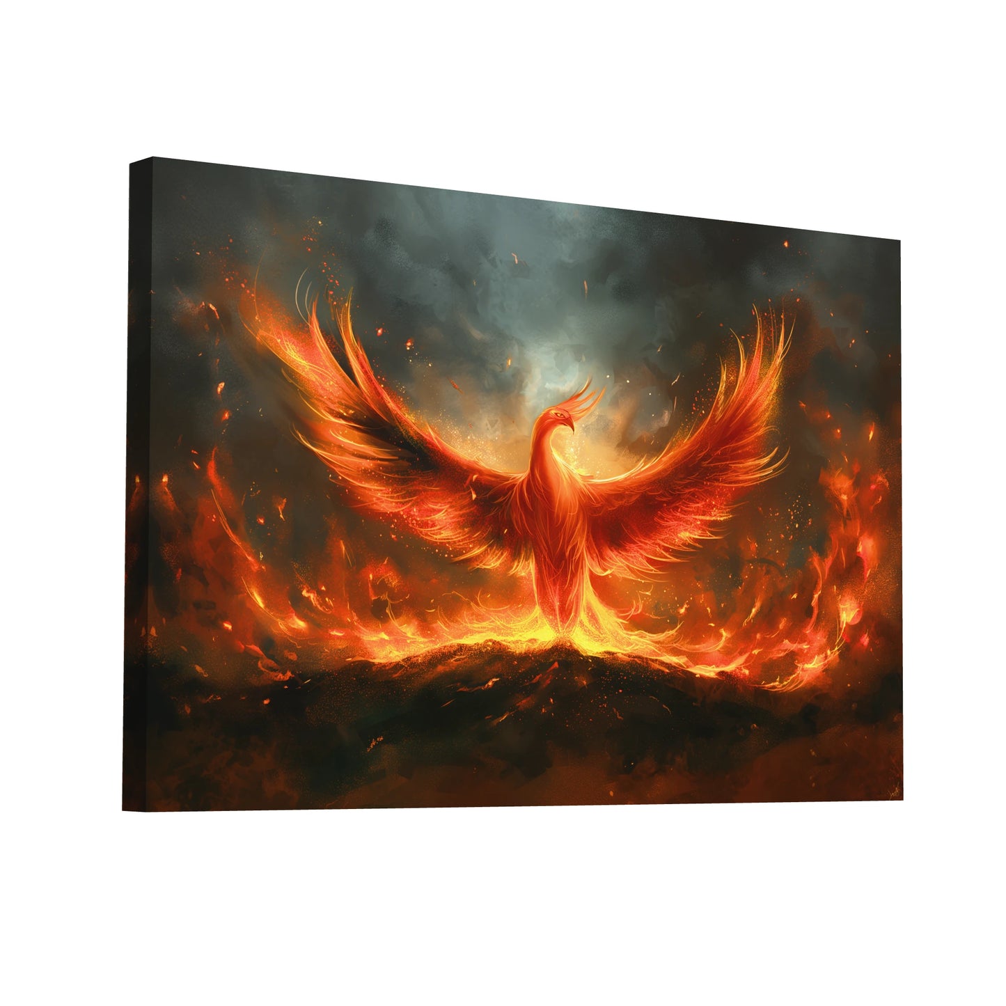 Product Hero 3D WebP Tableau Phénix en Flammes - Art Virtuoso