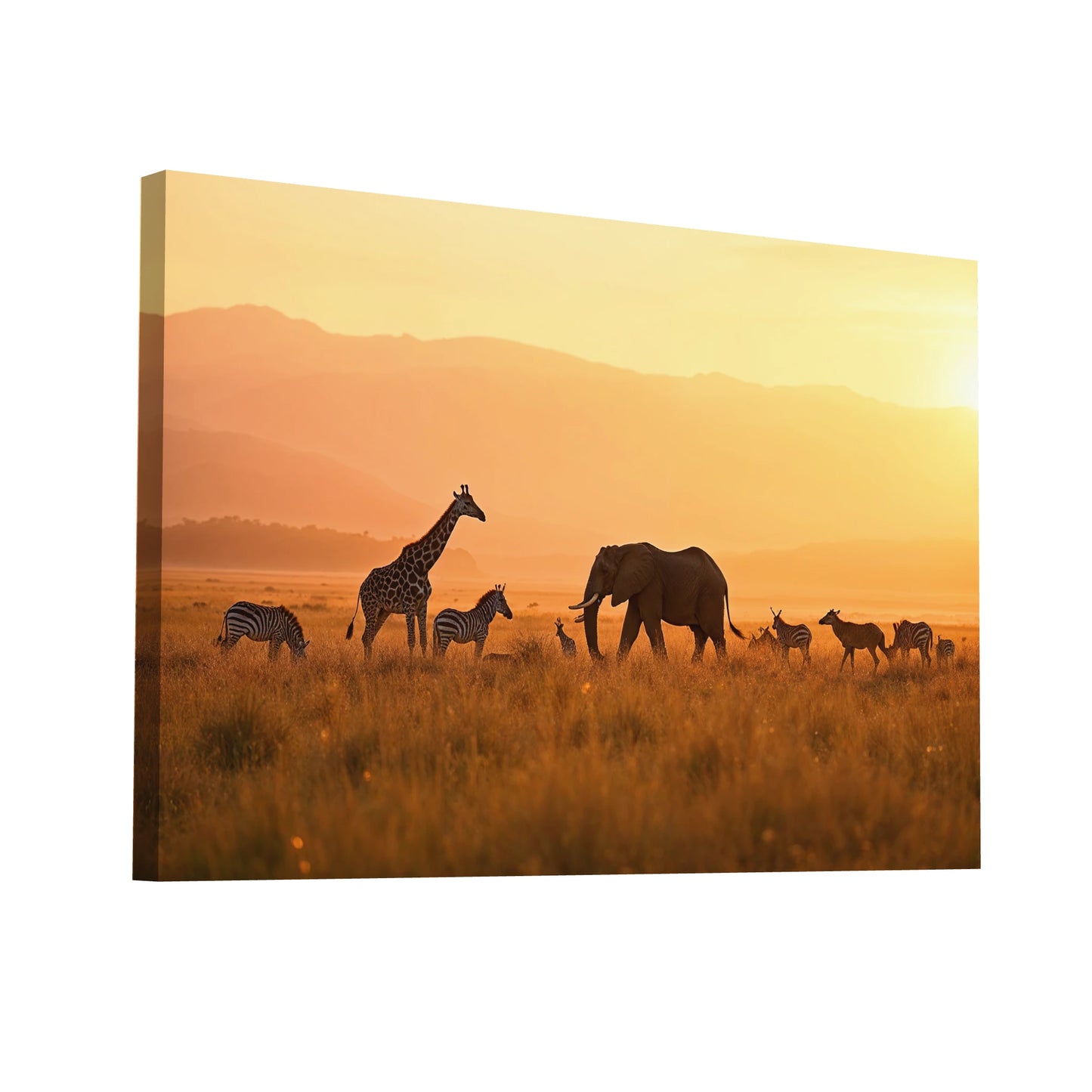 Product Hero 3D WebP Tableau Photo Animaux - Safari Crépusculaire - Art Virtuoso