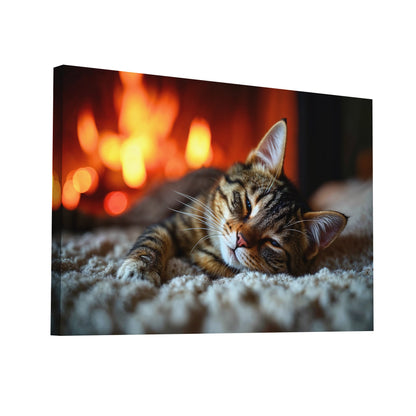 Product Hero 3D WebP Tableau Photo Chat - au Coin du Feu - Art Virtuoso