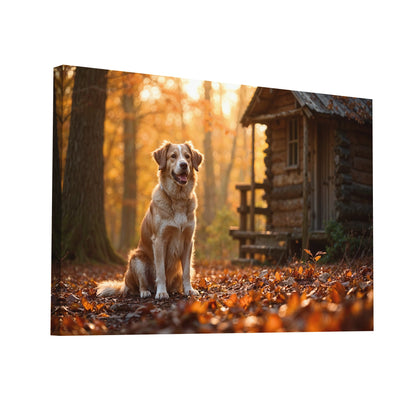 Product Hero 3D WebP Tableau Photo Chien - Gardien d'Automne - Art Virtuoso