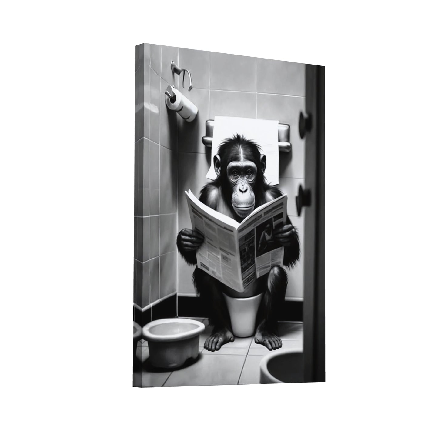 Product Hero 3D WebP Tableau Photo - Chimpanzé Rigolo - Art Virtuoso