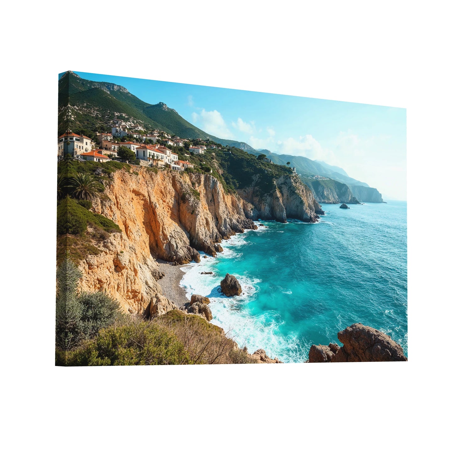 Product Hero 3D WebP Tableau Photo Corse - Calanques Dorées - Art Virtuoso