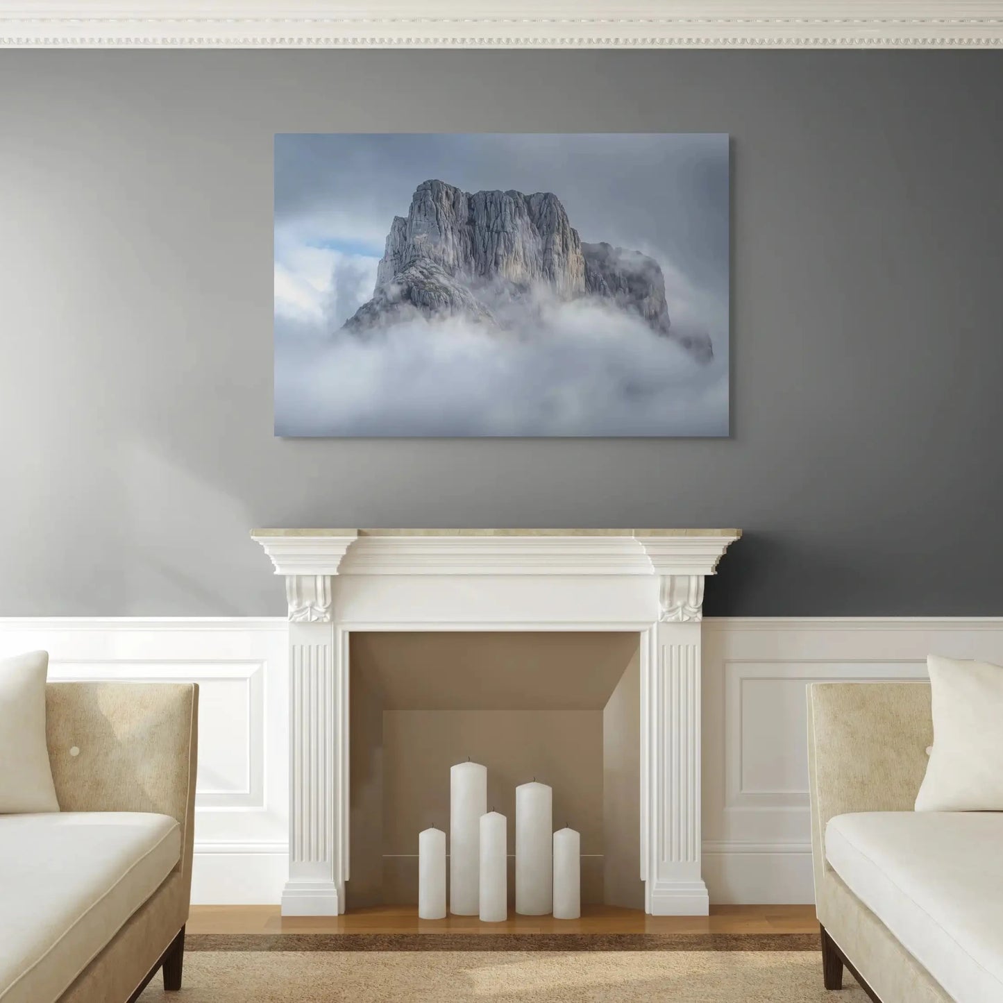 Tableau Photo - Montagne Brumeuse Affiches, reproductions et œuvres graphiques Art Virtuoso