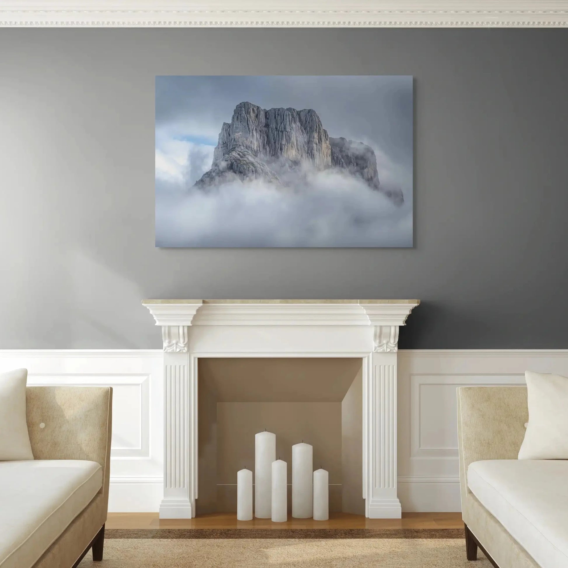 Tableau Photo - Montagne Brumeuse Affiches, reproductions et œuvres graphiques Art Virtuoso