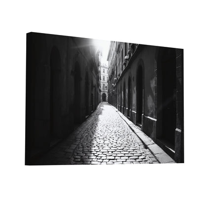 Product Hero 3D WebP Tableau Photo Noir et Blanc - Ruelle Parisienne - Art Virtuoso