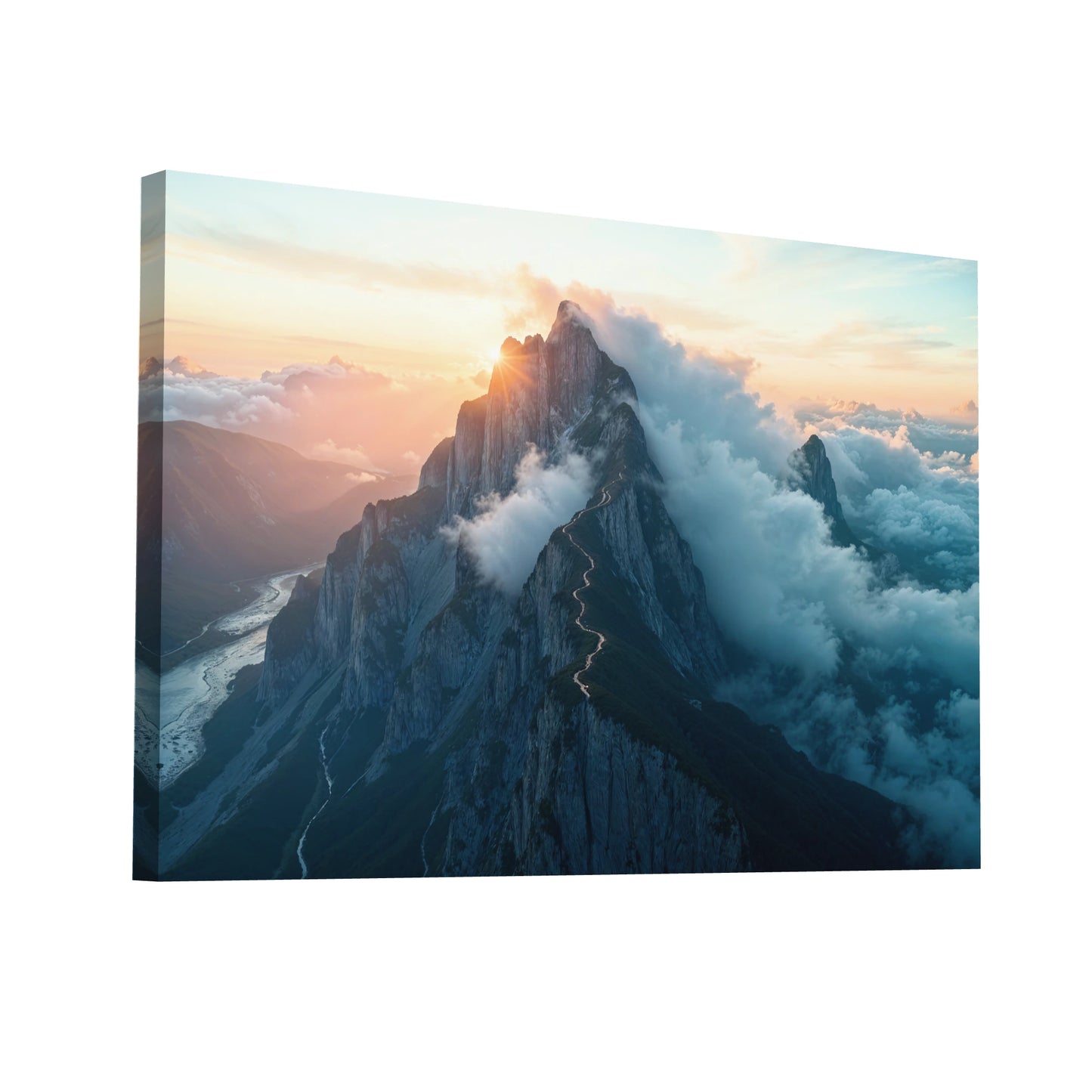 Product Hero 3D WebP Tableau Photo Paysage Montagne - Sommet Majestueux - Art Virtuoso