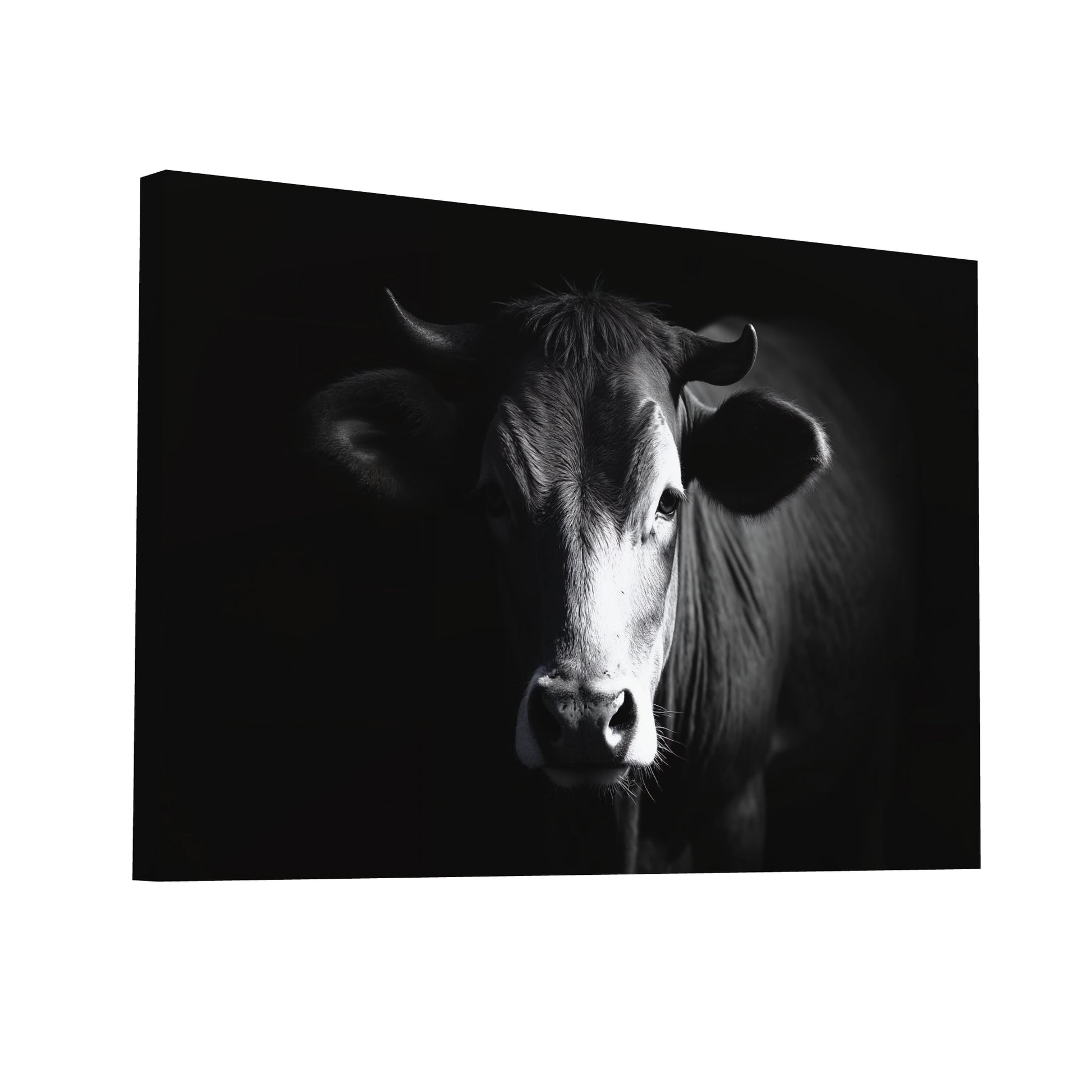 Product Hero 3D WebP Tableau Photo Vache - Regard Bovin - Art Virtuoso