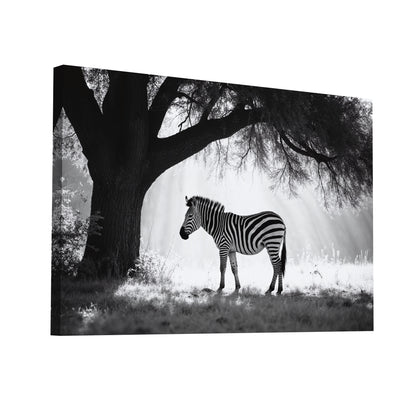 Product Hero 3D WebP Tableau Photo Zèbre - Silhouette Sauvage - Art Virtuoso