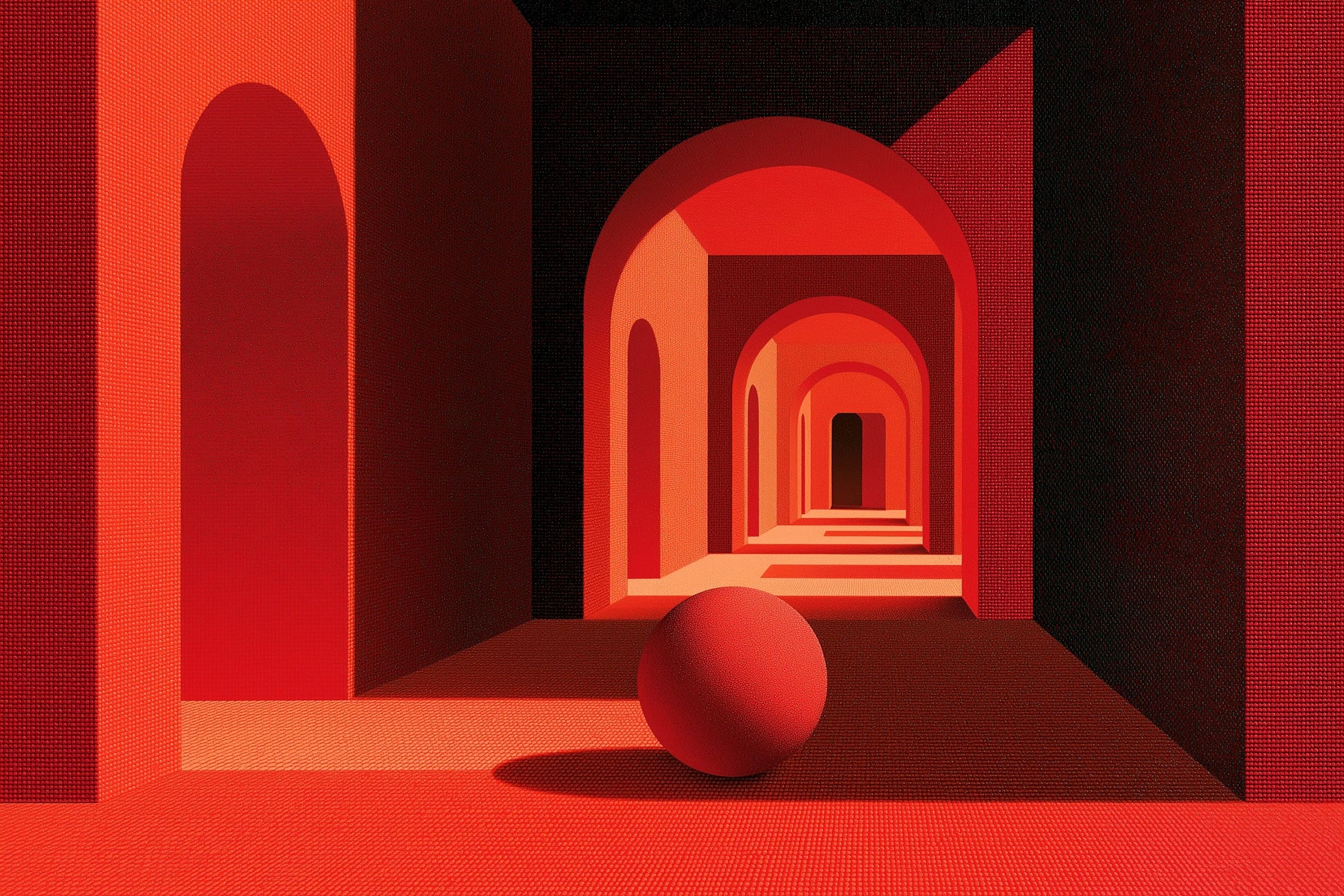 Tableau architecture rouge perspective au format S
