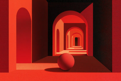 Tableau architecture rouge perspective au format S