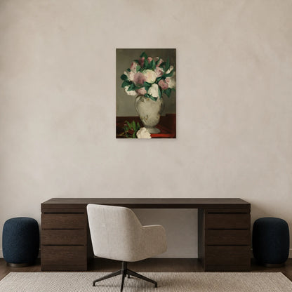 Tableau Pivoines – Édouard Manet dans un bureau - Art Virtuoso