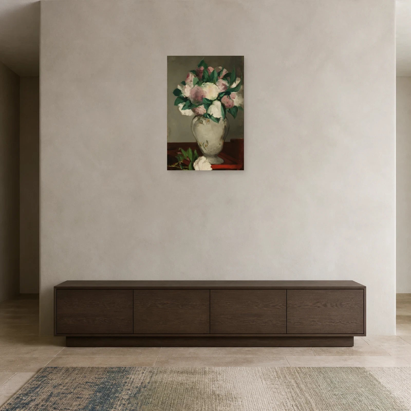Tableau Pivoines – Édouard Manet dans une entrée ou un couloir - Art Virtuoso