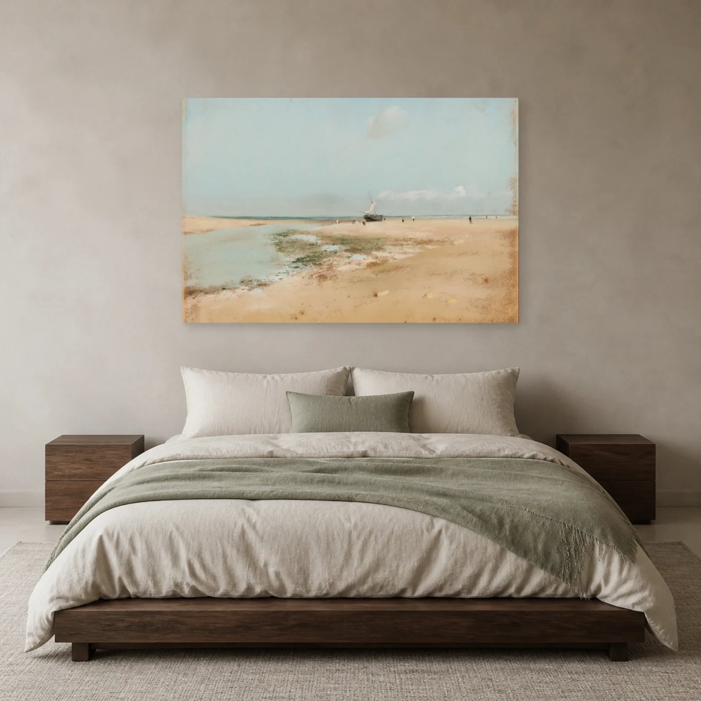 Tableau Plage à marée basse (Embouchure de la rivière) – Edgar Degas dans une chambre - Art Virtuoso