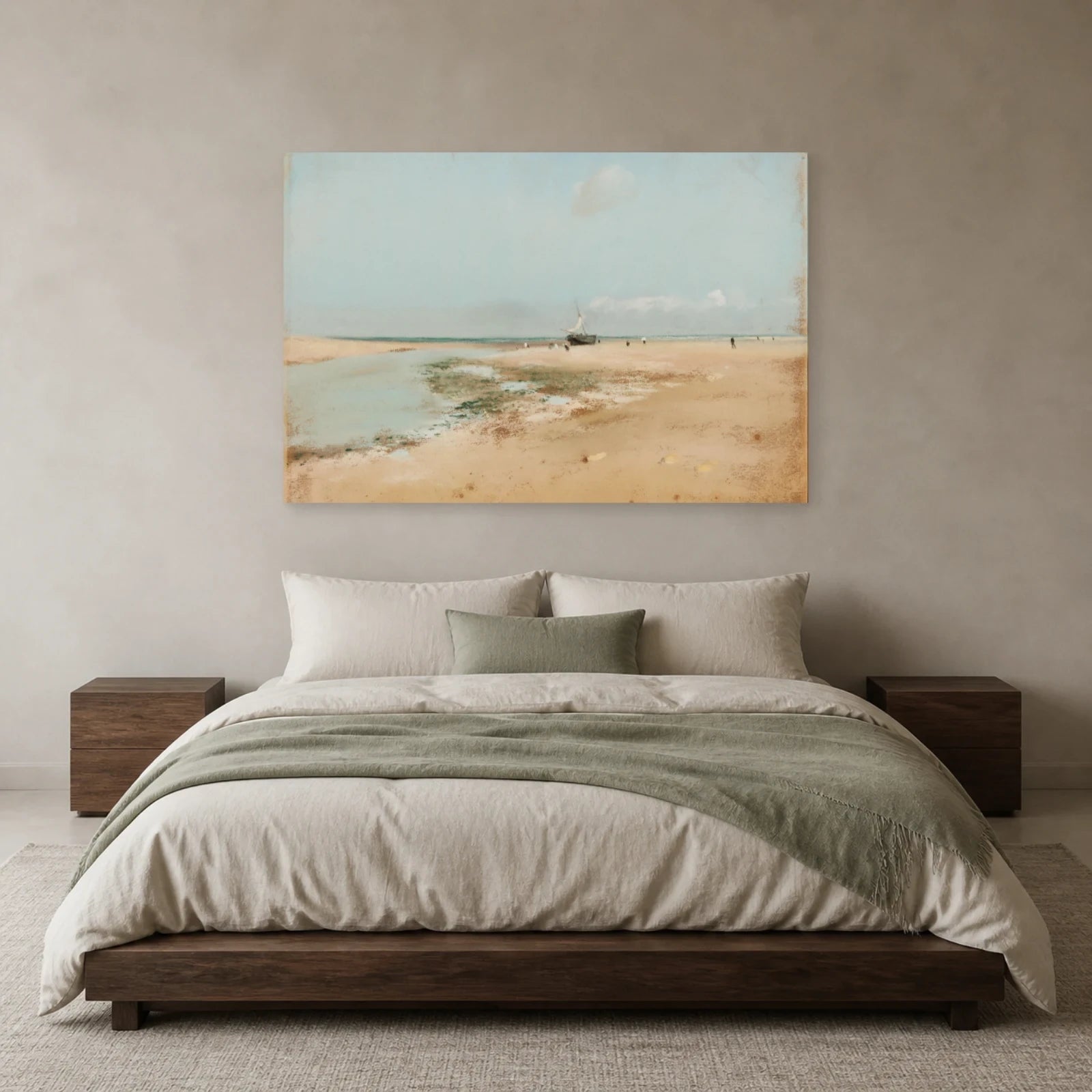 Tableau Plage à marée basse (Embouchure de la rivière) – Edgar Degas dans une chambre - Art Virtuoso