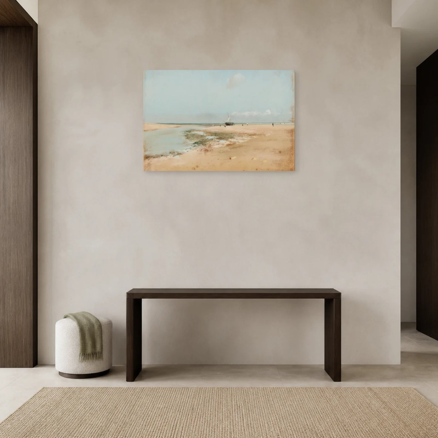 Tableau Plage à marée basse (Embouchure de la rivière) – Edgar Degas dans une entrée ou un couloir - Art Virtuoso