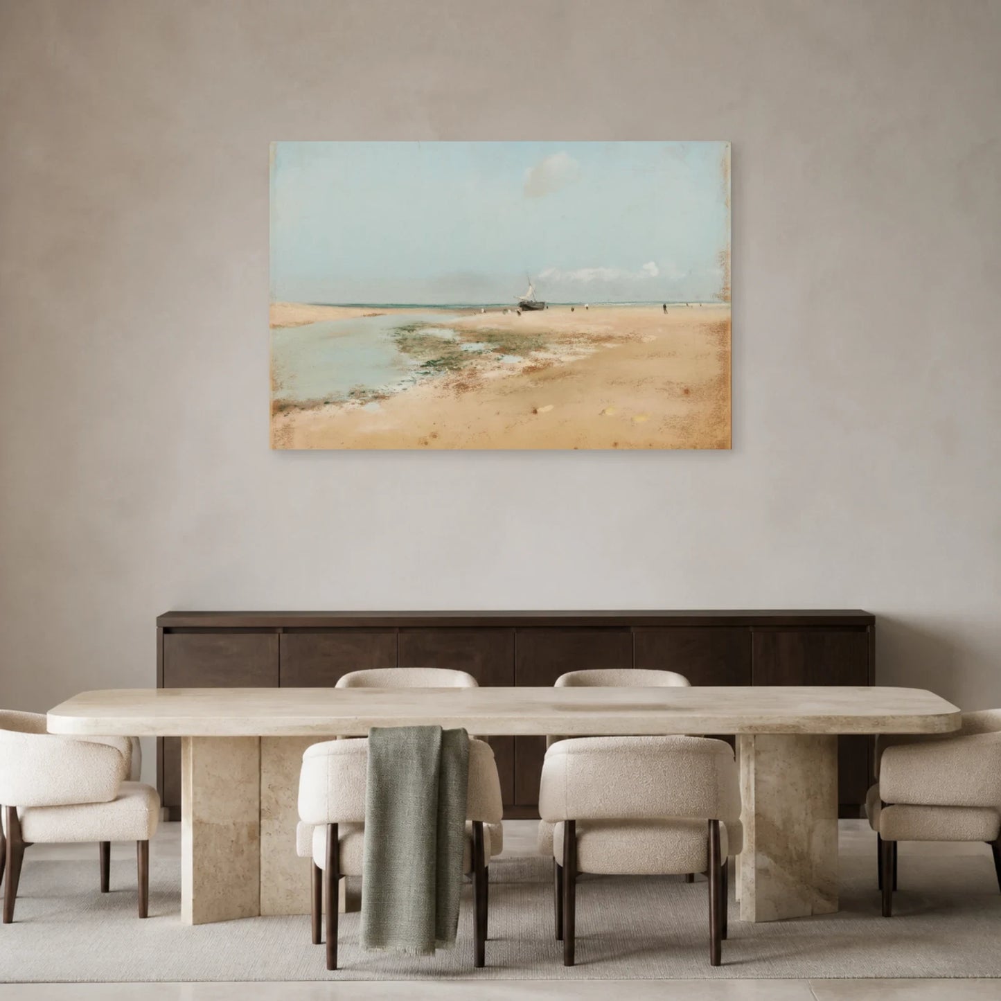 Tableau Plage à marée basse (Embouchure de la rivière) – Edgar Degas dans une salle à manger - Art Virtuoso