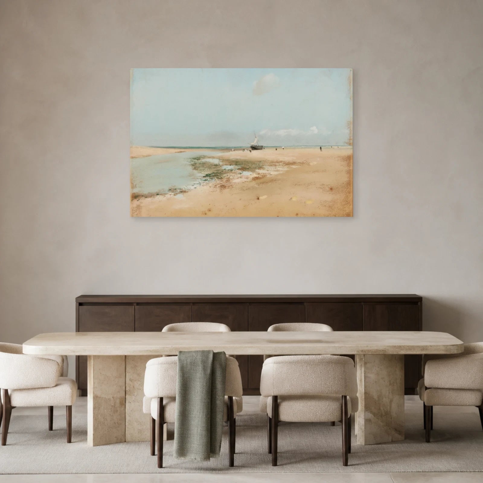 Tableau Plage à marée basse (Embouchure de la rivière) – Edgar Degas dans une salle à manger - Art Virtuoso