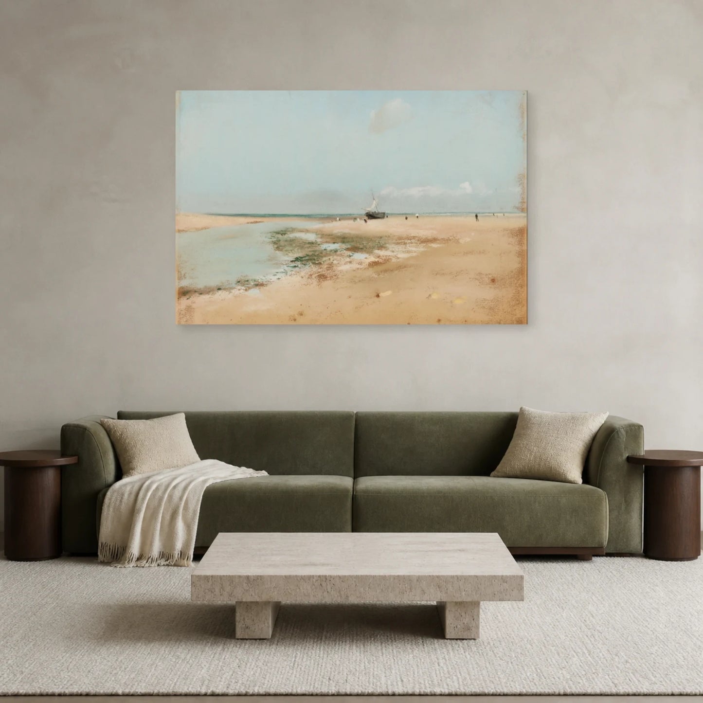 Tableau Plage à marée basse (Embouchure de la rivière) – Edgar Degas dans un salon - Art Virtuoso