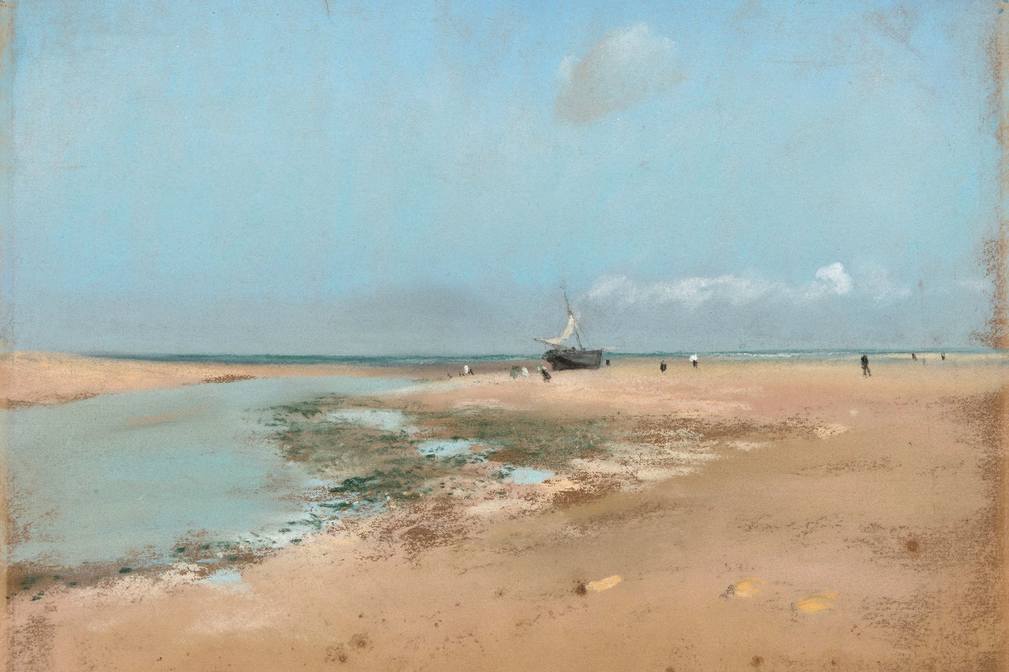 Tableau Plage à marée basse (Embouchure de la rivière) – Edgar Degas - impression sur toile, format XXL