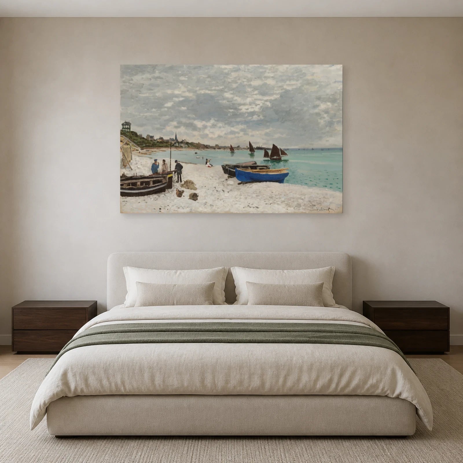 Tableau La Plage à Sainte-Adresse – Claude Monet dans une chambre - Art Virtuoso